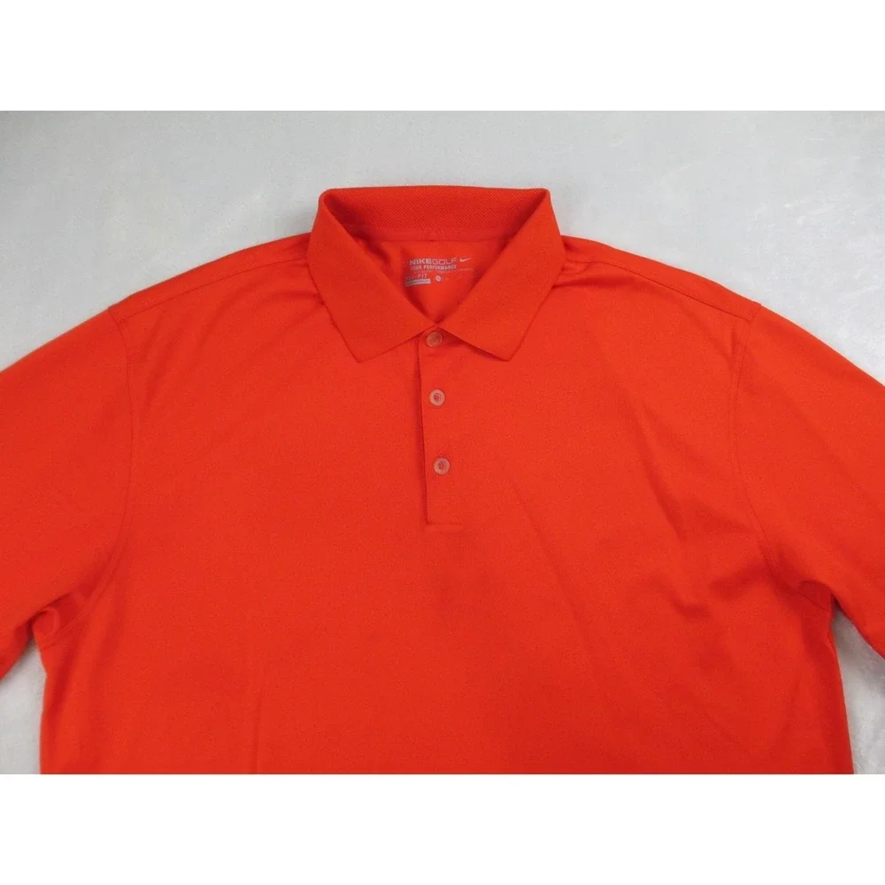 Nike Polo Shirt Mens‎ Extra Large Orange Tour Performance DriFit Golf Casual*